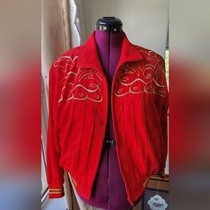 Vintage bomber jacket with GOLD EMBROIDERY ✨️